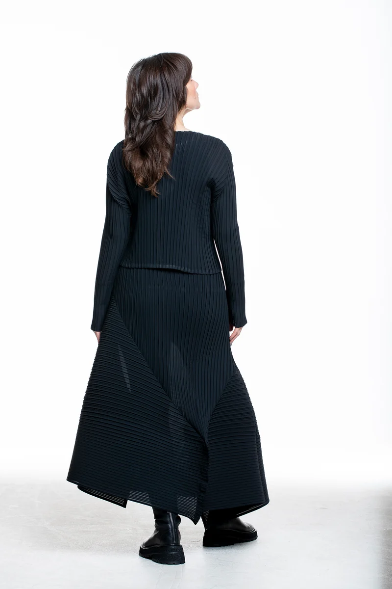 Issey Miyake Damen Plissee Jacke FOLD PLEATS schwarz