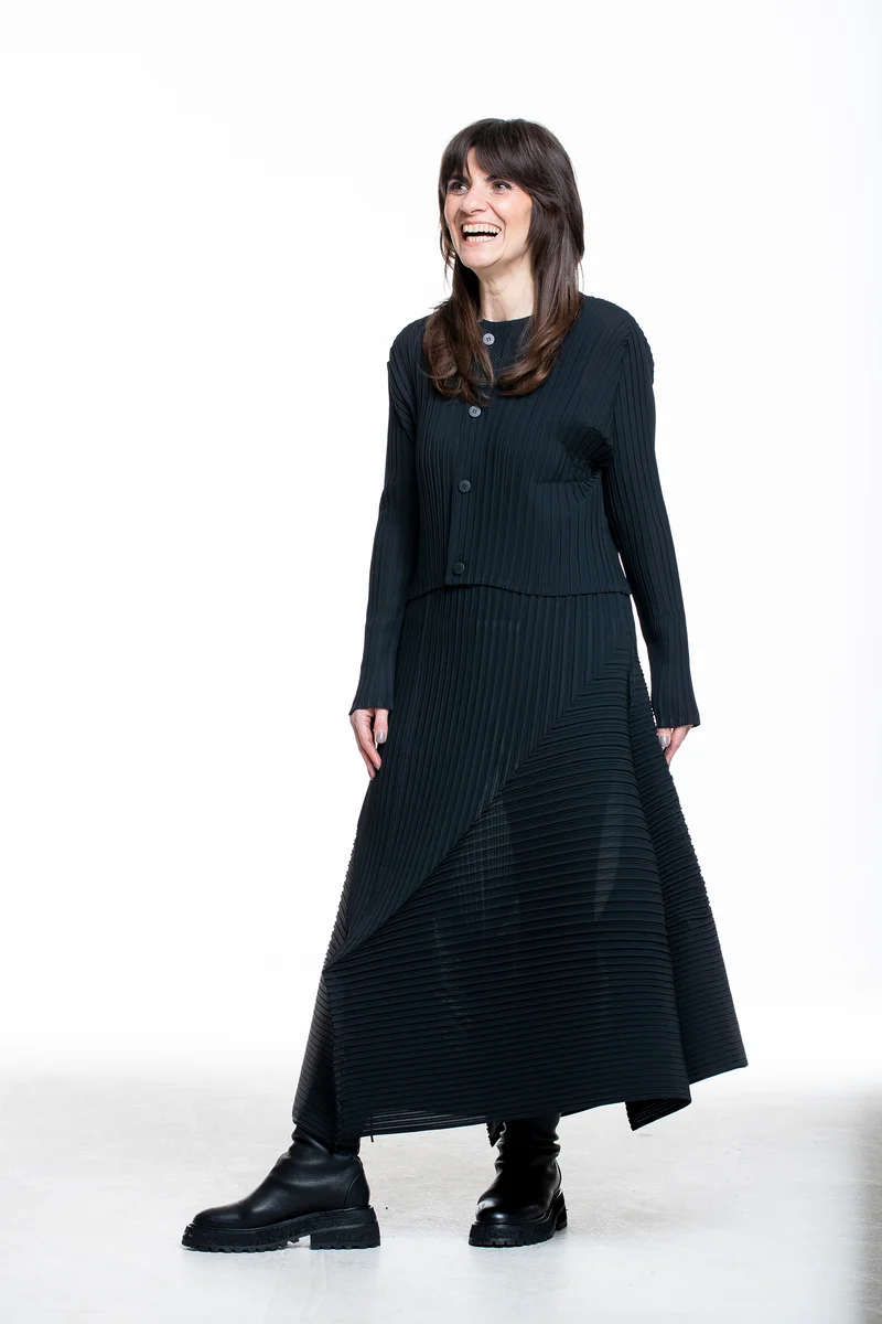 Issey Miyake Damen Plissee Rock FOLD PLEATS schwarz