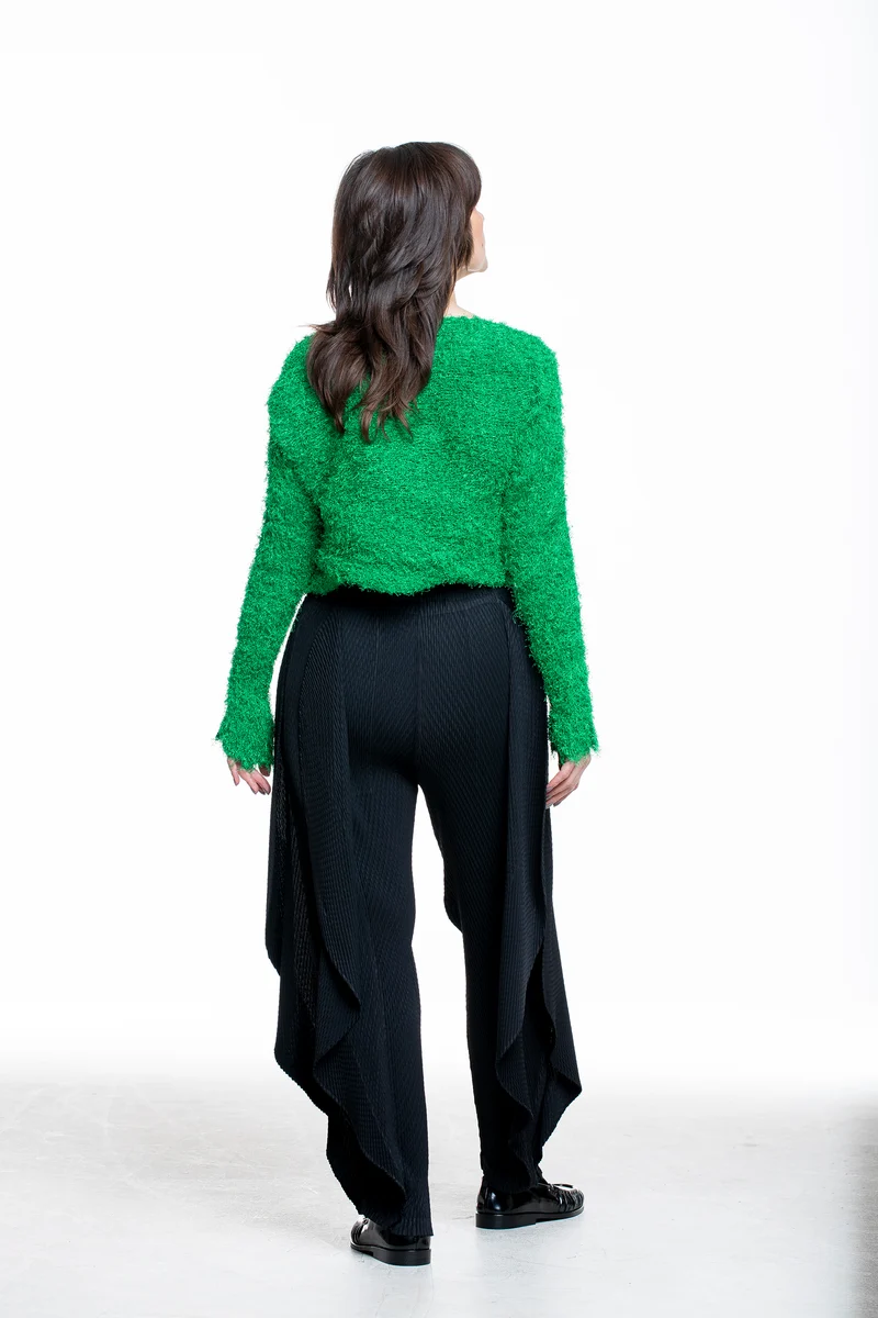 Issey Miyake Damen Cardigan SHIFTED FUZZY PLEATS grün