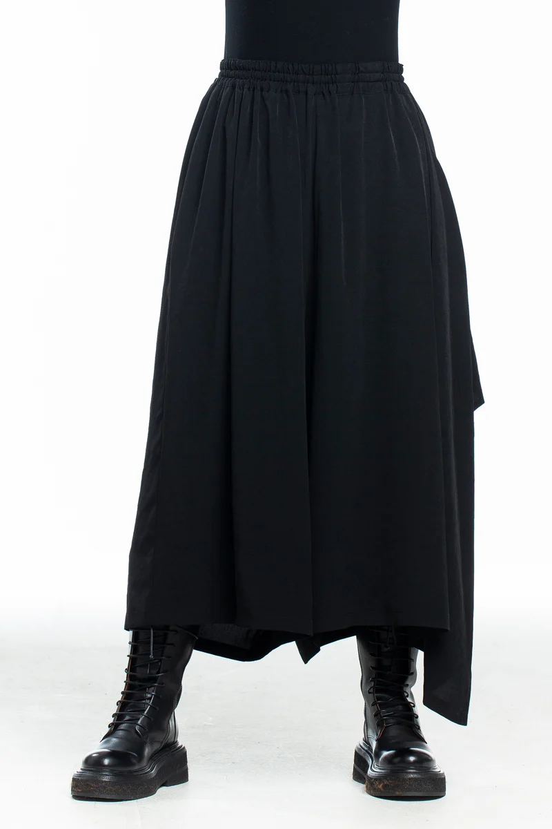 Y's Yohji Yamamoto Damen Hosenrock Asymmetrisch schwarz