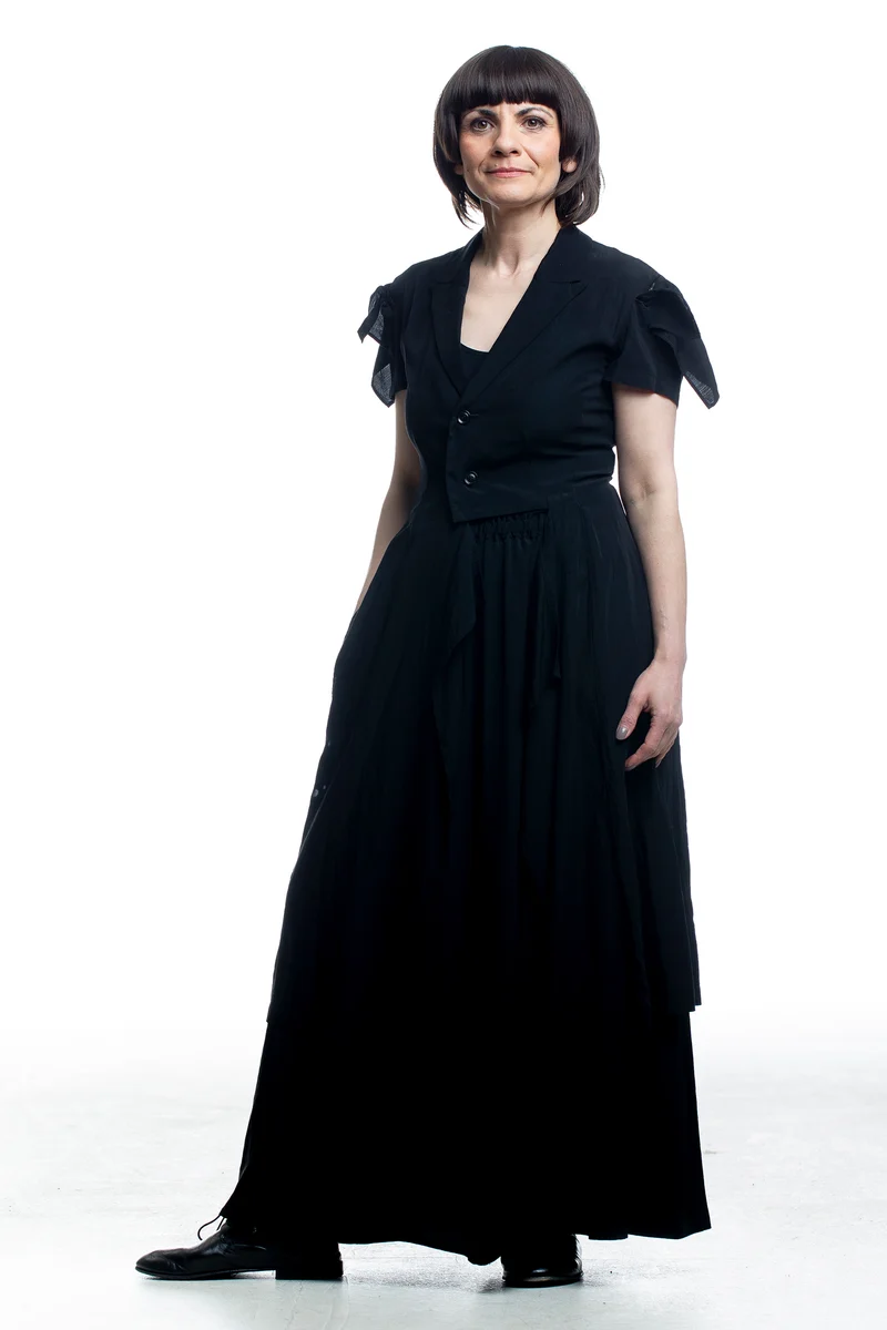 Y's Yohji Yamamoto Damen Weste Schwarz mit Drapierung