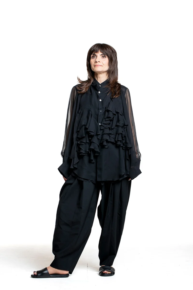 Comme des Garçons Damen Bluse mit Rüschen schwarz