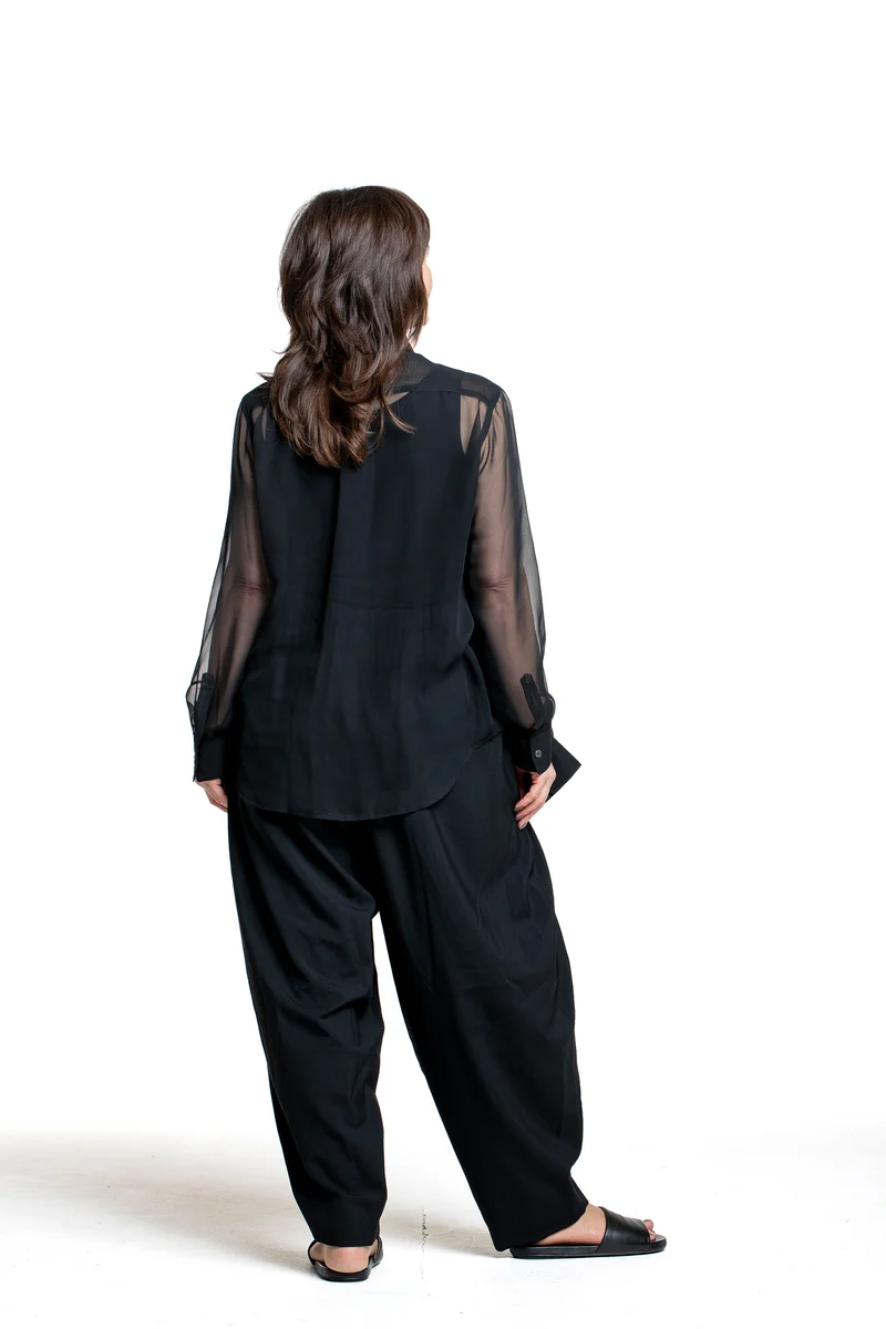Comme des Garçons Damen Bluse mit Rüschen schwarz
