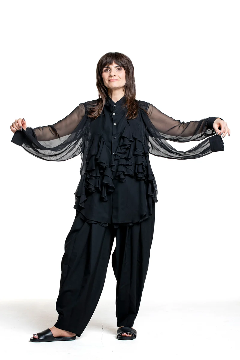 Comme des Garçons Damen Bluse mit Rüschen schwarz