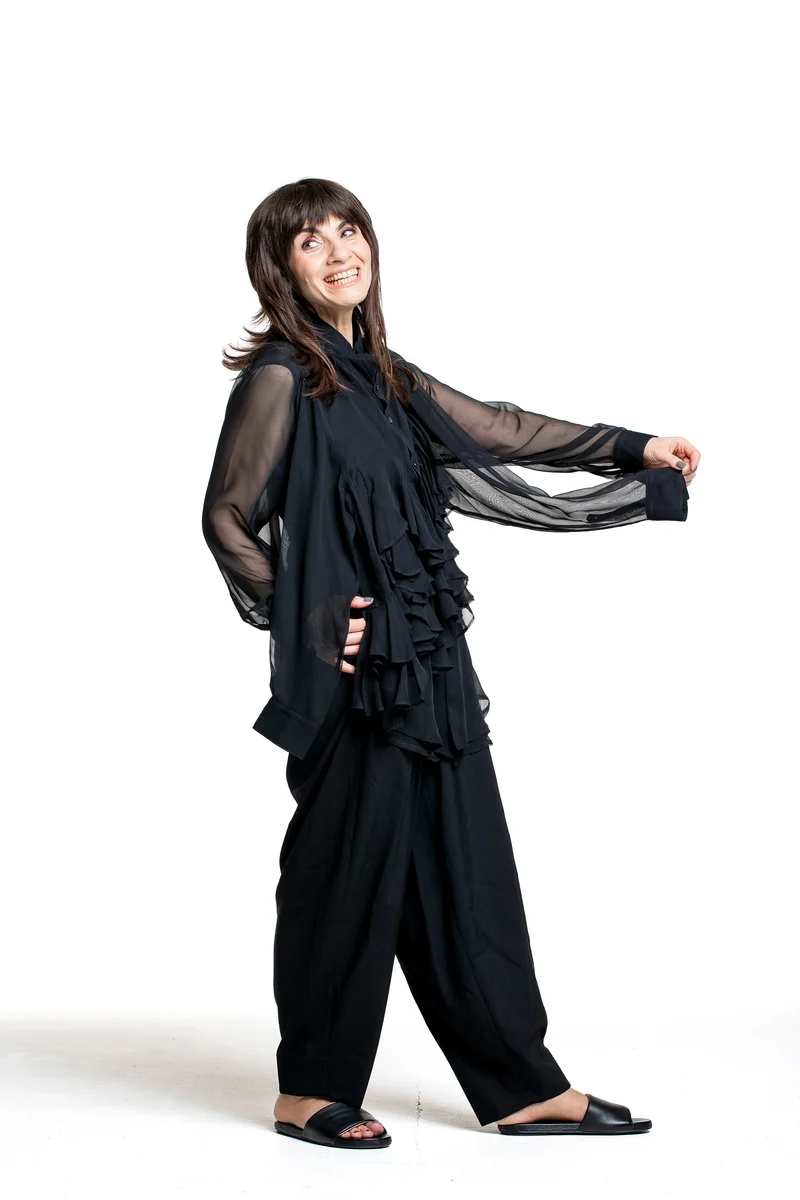 Comme des Garçons Damen Bluse mit Rüschen schwarz