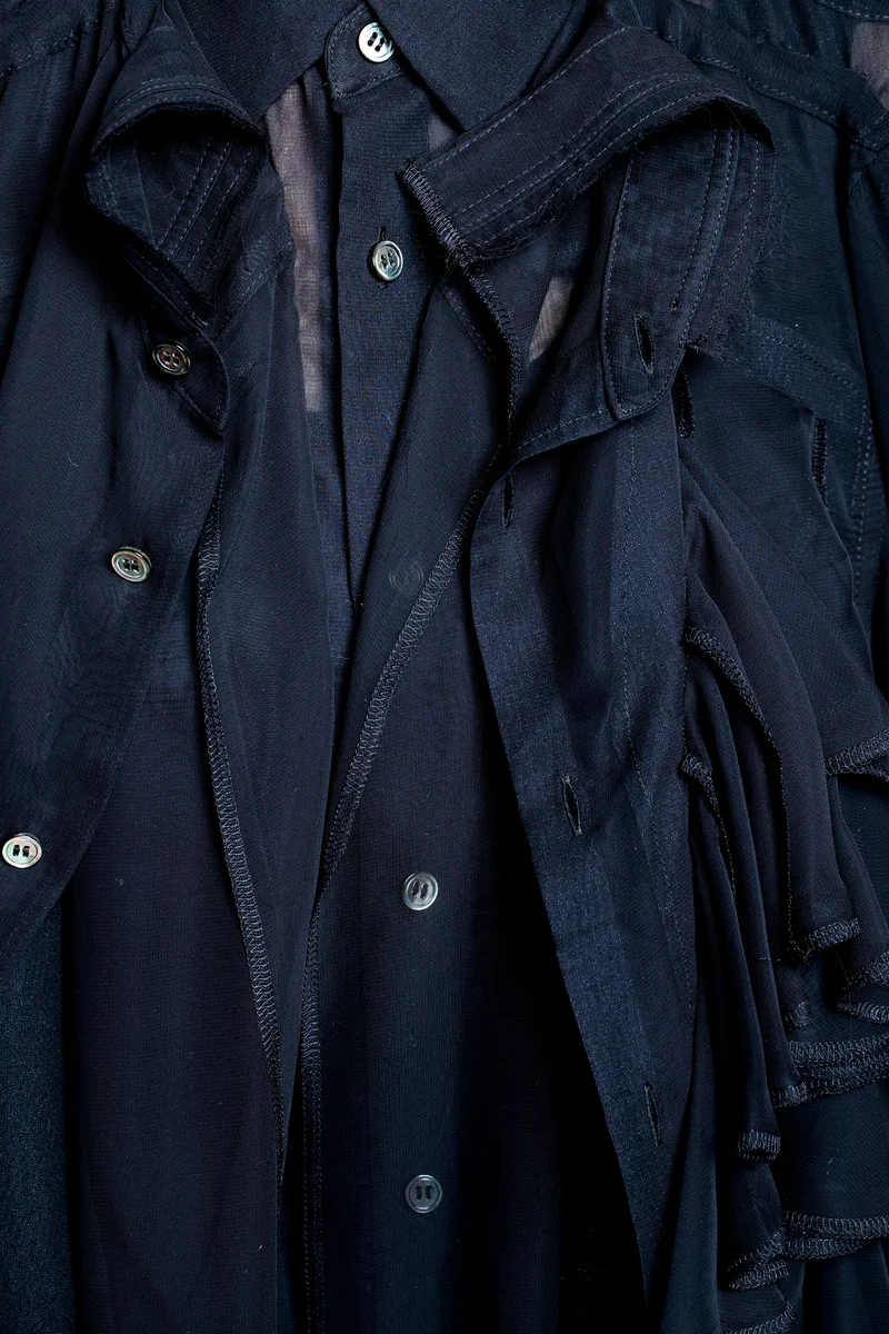 Comme des Garçons Damen Bluse mit Rüschen schwarz