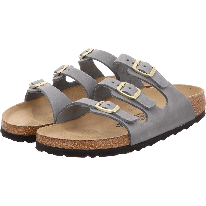Birkenstock Pantolette Florida grau