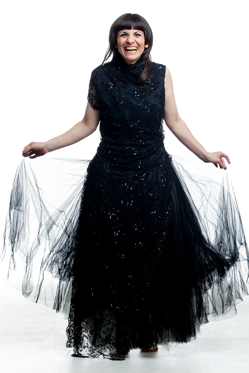Marc Le Bihan Damen Abendkleid mit Perlenstickerei Schwarz