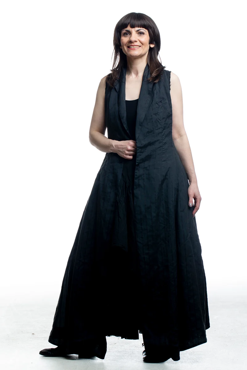 Marc Le Bihan Damen Avantgarde Maxi-Weste Schwarz