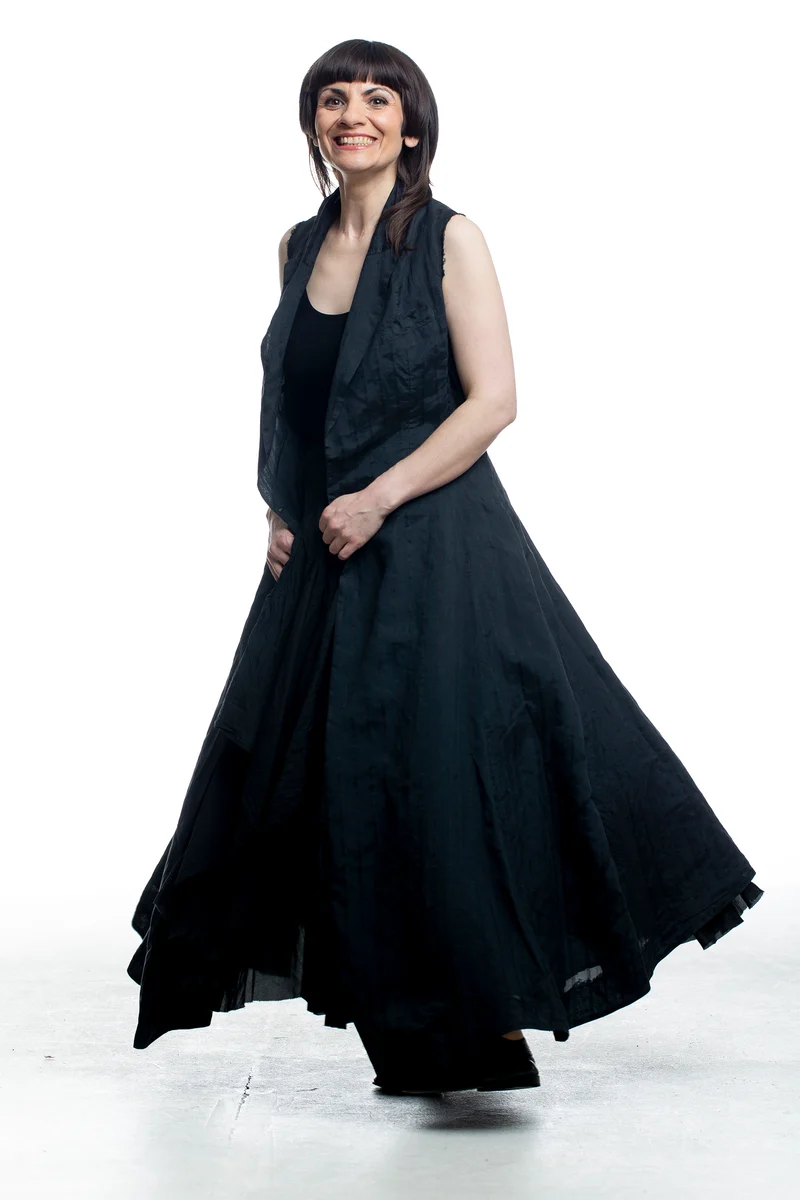 Marc Le Bihan Damen Avantgarde Maxi-Weste Schwarz
