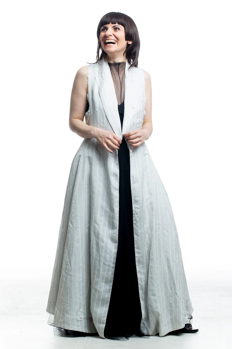 Marc Le Bihan Damen Avantgarde Maxi-Weste Weiß