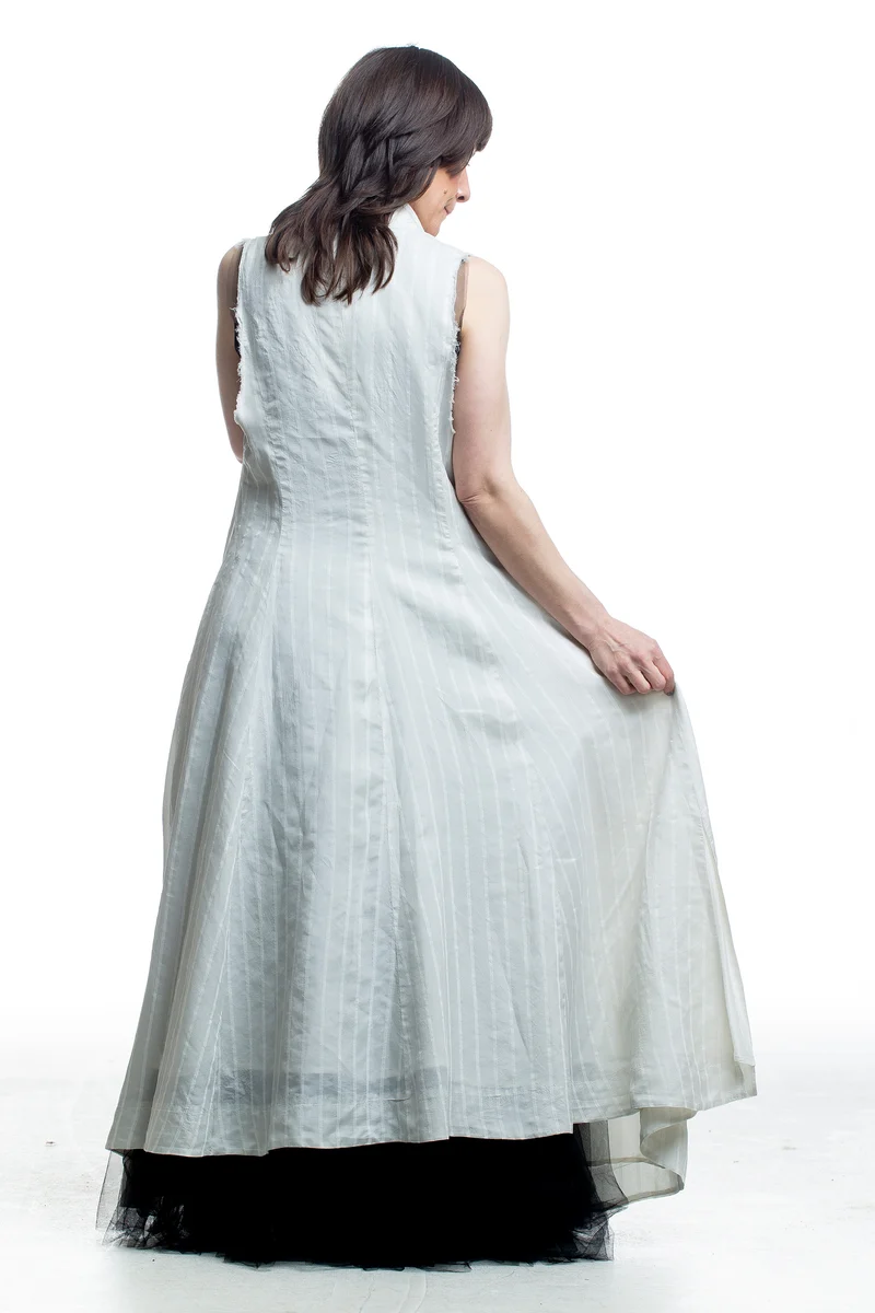 Marc Le Bihan Damen Avantgarde Maxi-Weste Weiß