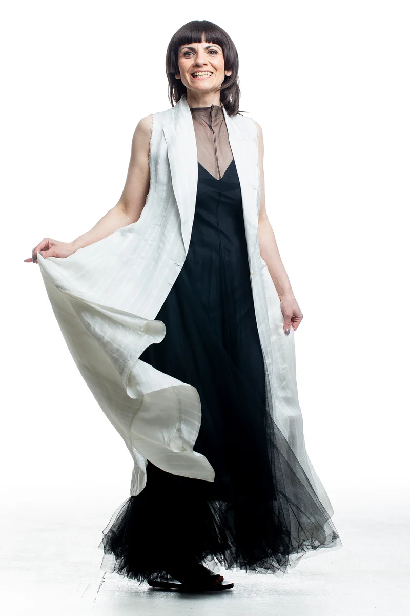 Marc Le Bihan Damen Avantgarde Maxi-Weste Weiß