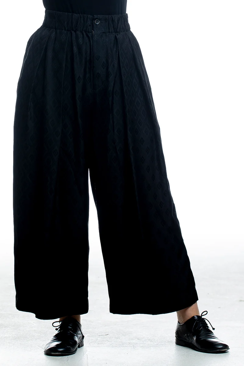Uma Wang Damen Hose Schwarz mit weitem Bein