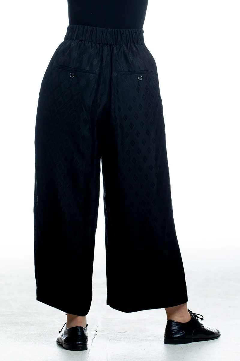Uma Wang Damen Hose Schwarz mit weitem Bein