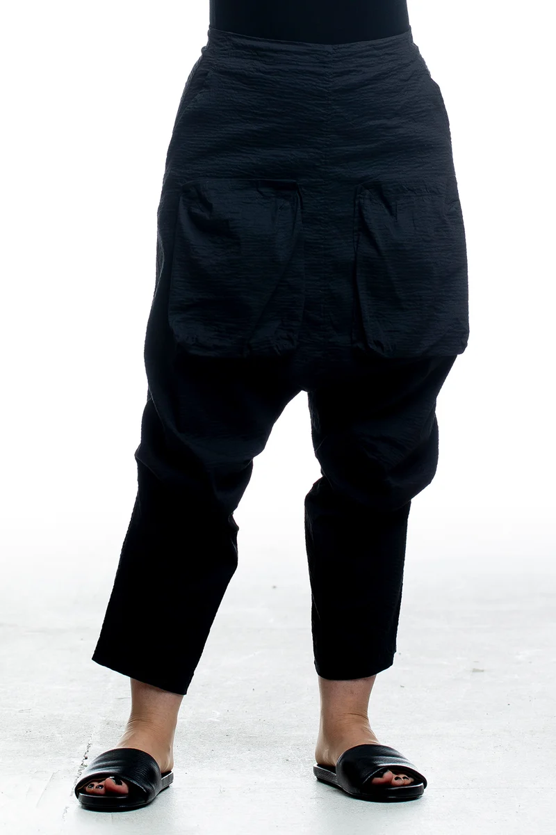 Rundholz Damen 7/8 Hose Schwarz