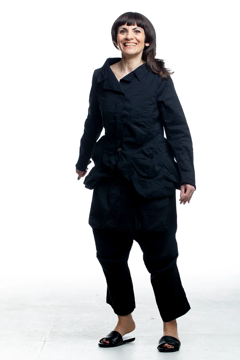 Rundholz Damen Jacke mit Struktur Schwarz