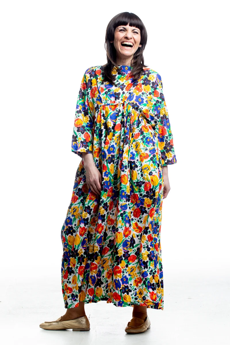 Daniela Gregis Damen Maxikleid Floral aus Baumwolle