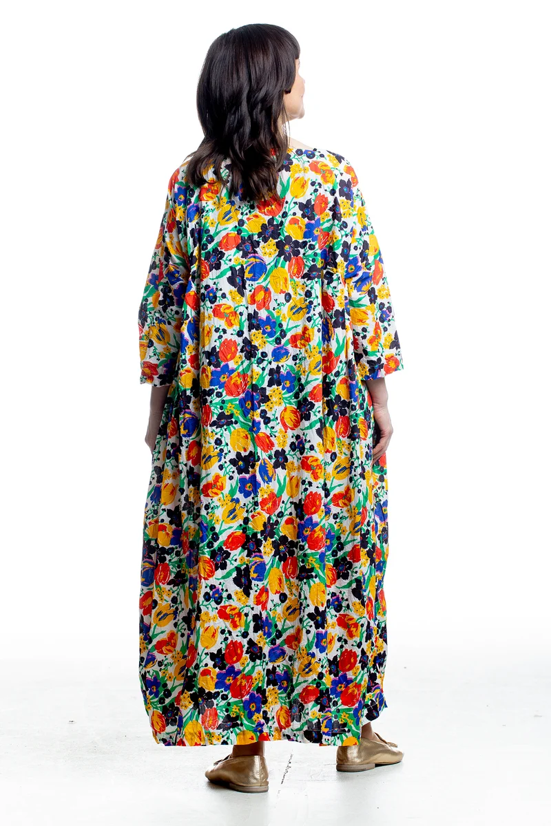 Daniela Gregis Damen Maxikleid Floral aus Baumwolle