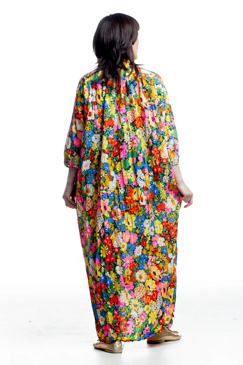 Daniela Gregis Damen Blusenkleid Floral aus Baumwolle