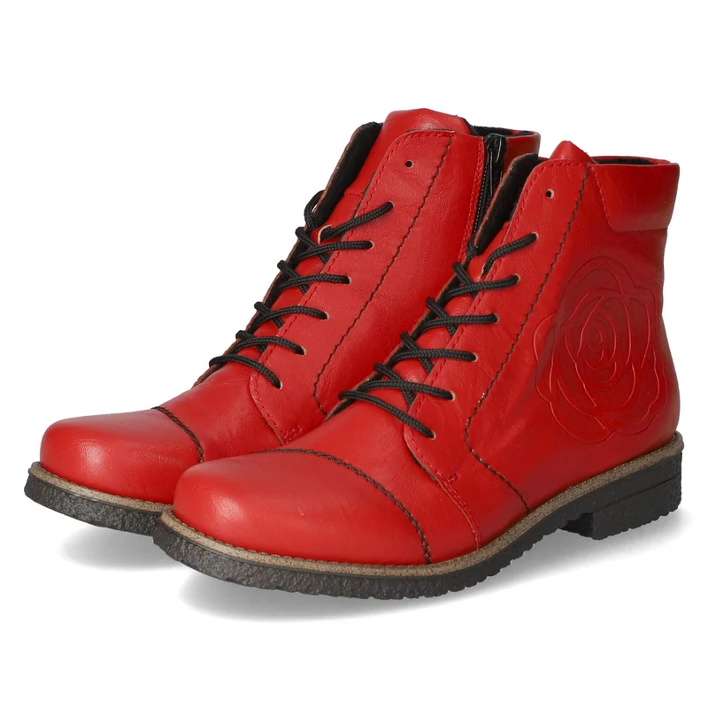 Schnürstiefeletten Rot