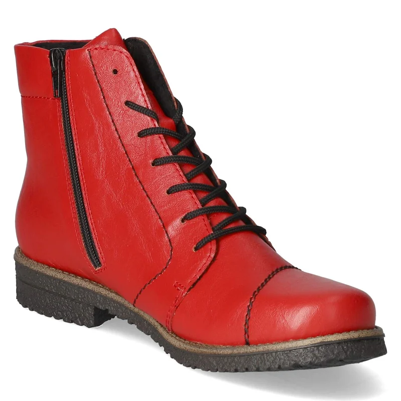 Schnürstiefeletten Rot