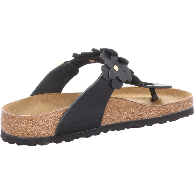 Birkenstock Pantolette Gizeh Flowers schwarz