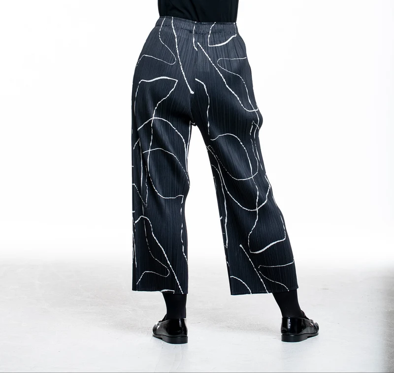 Pleats Please Issey Miyake Damen Plissee Hose PAUSE schwarz