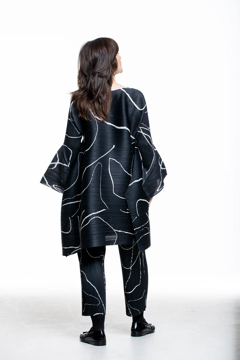 Pleats Please Issey Miyake Damen Plissee Tunika PAUSE schwarz