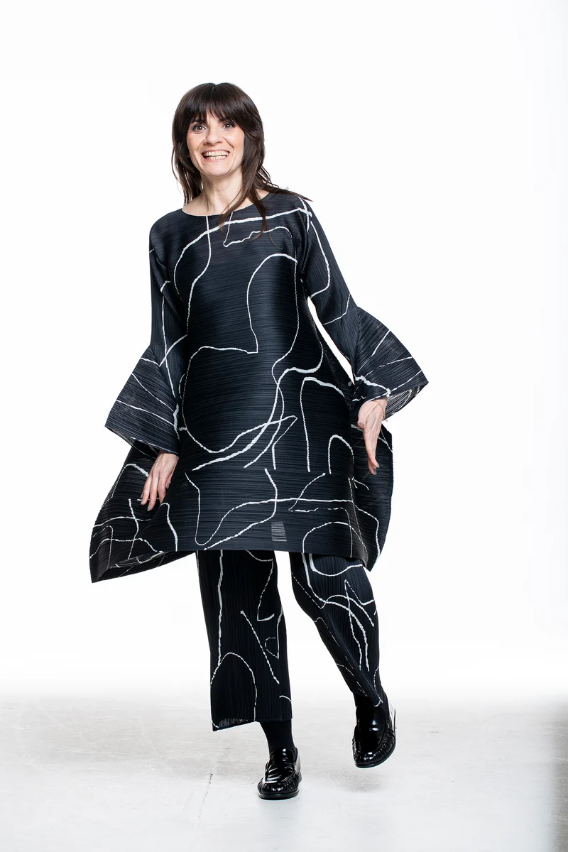 Pleats Please Issey Miyake Damen Plissee Tunika PAUSE schwarz