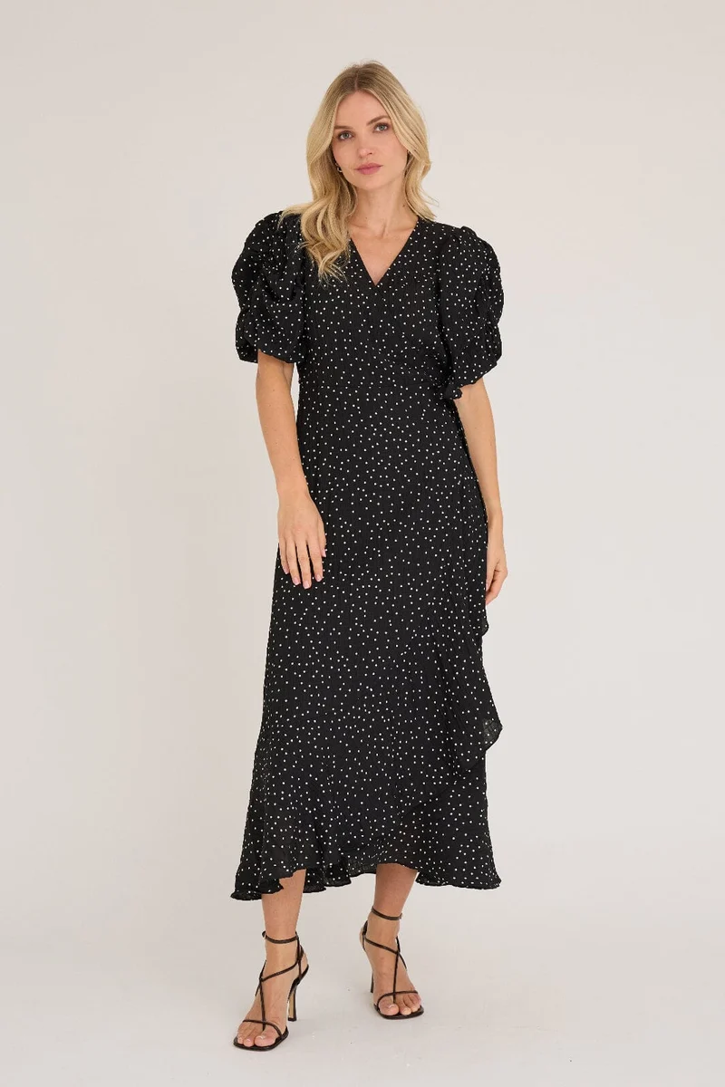 A-View - Sinda Dot Dress AV8152 - 067 - Black/White