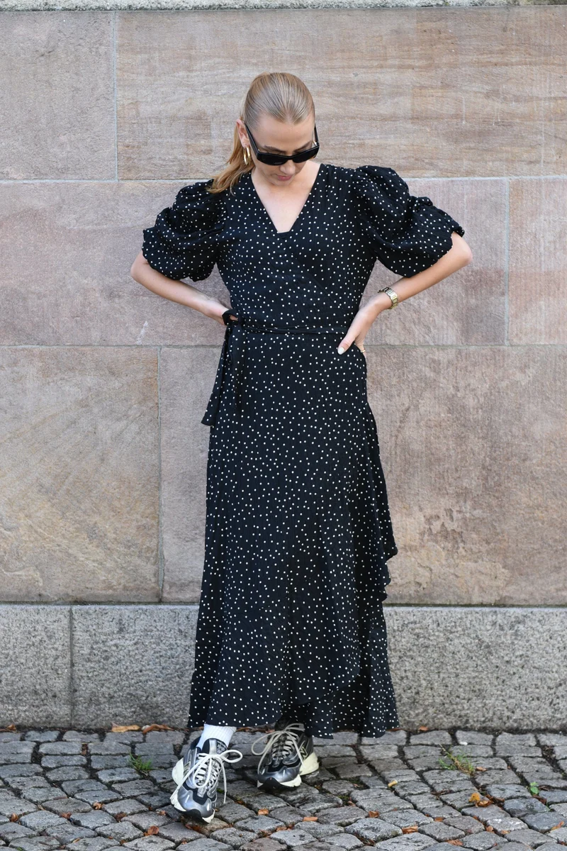 A-View - Sinda Dot Dress AV8152 - 067 - Black/White