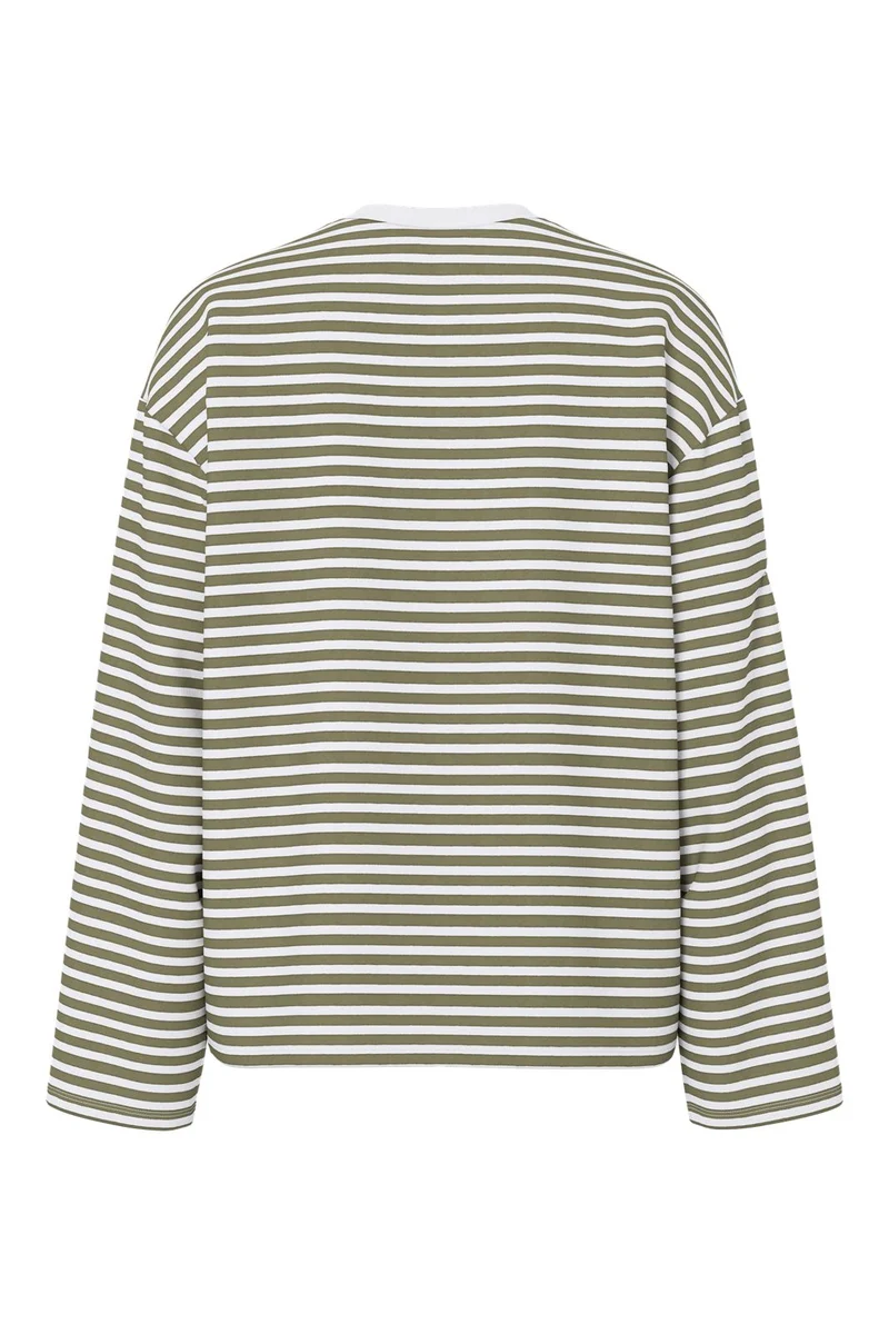 Pieces - Pcsadie Ls Top - 5162820 Bright White Burnt Olive
