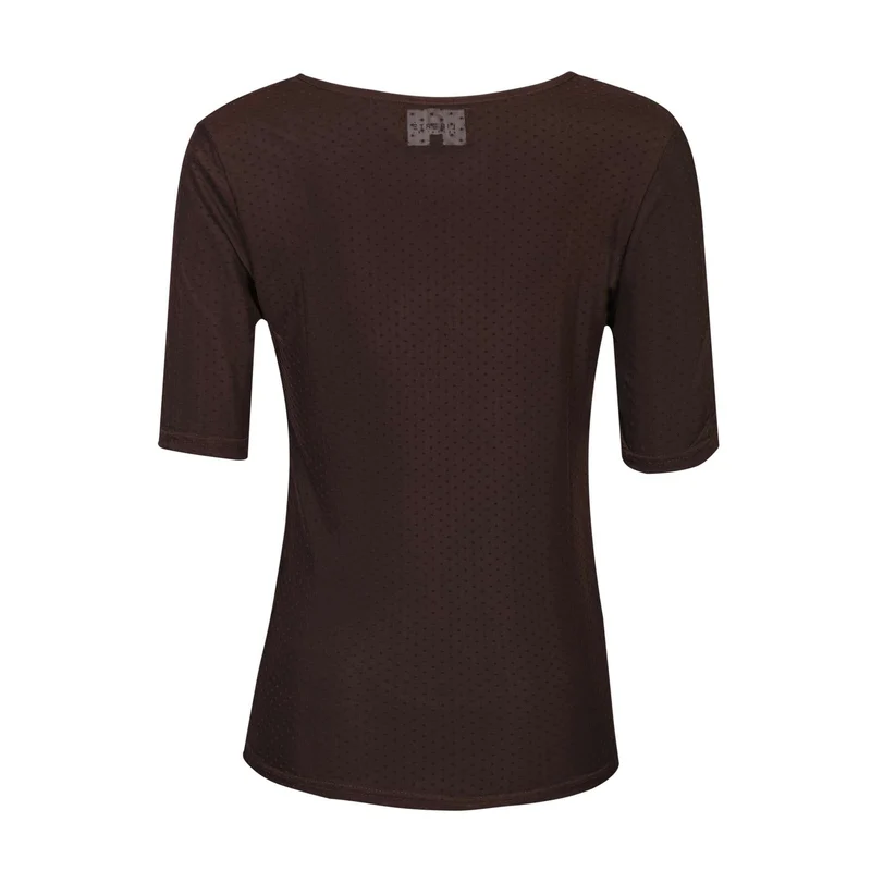 Liberte - Mesh Ss Tshirt, Dot 22011 - Dark Brown