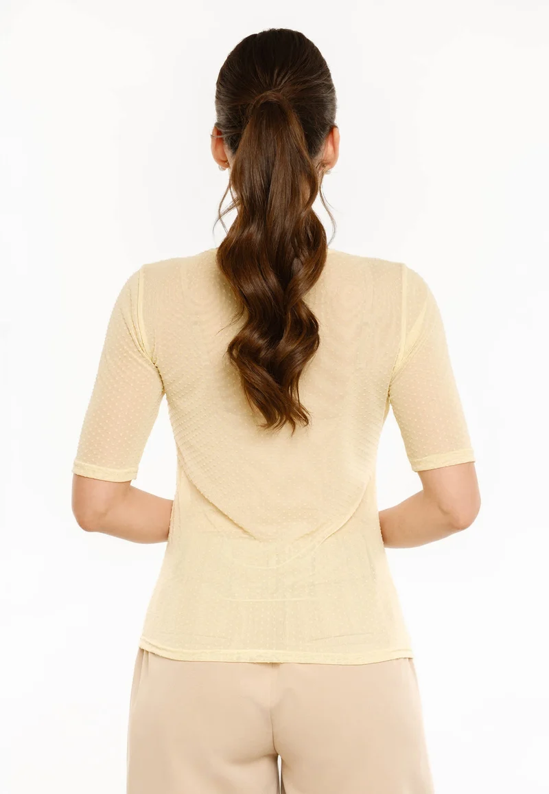 Liberte - Mesh Ss Tshirt, Dot 22011 - Yellow