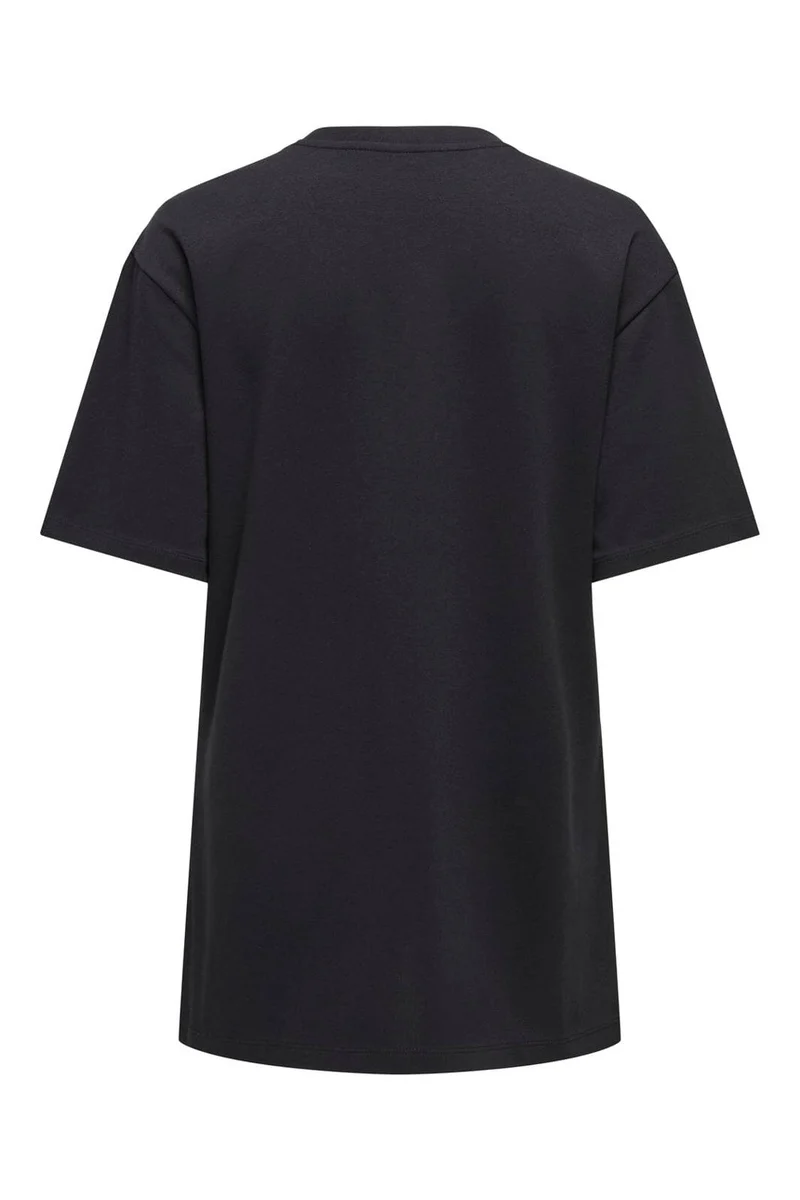 Only - Onlsuperior S/S O-Neck Long Top - 5085178 Black Small Front Print