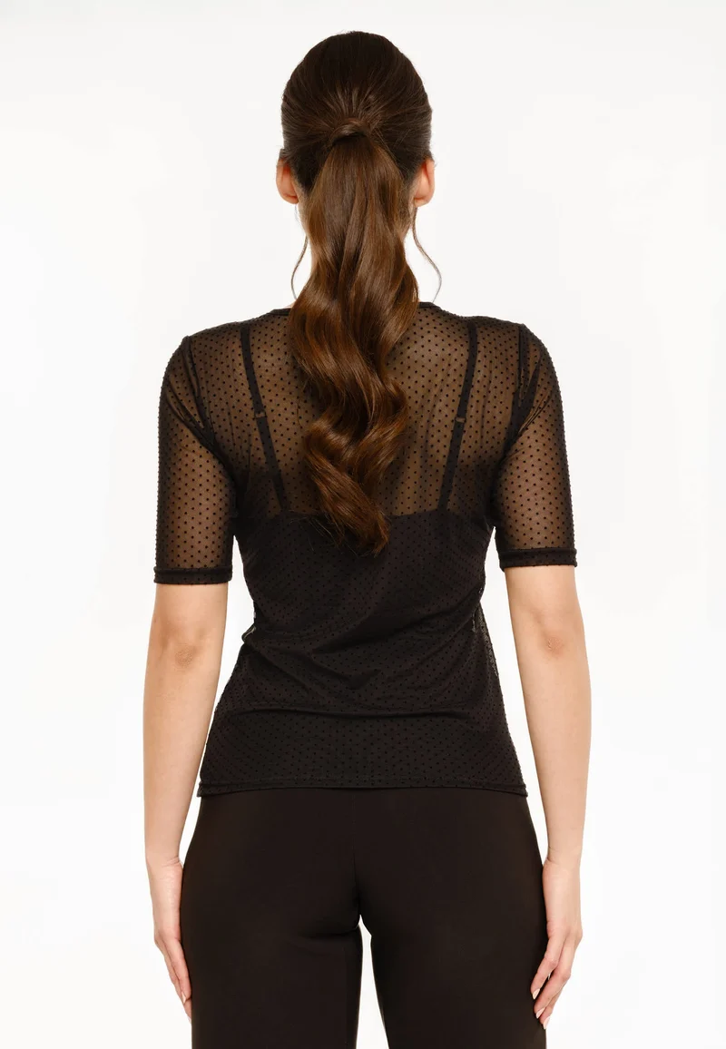 Liberte - Mesh Ss Tshirt, Dot 22011 - Black