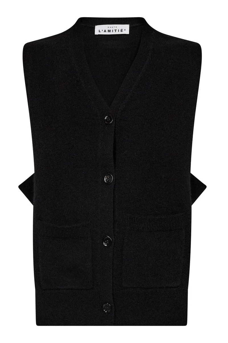 Haute L'Amitié - Duke Cut Vest Hl10972 - Black
