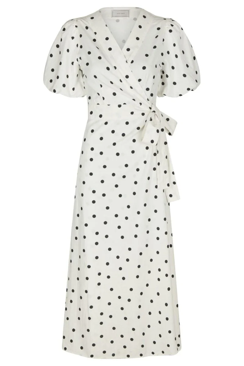 Neo Noir - Clarine Linen Dot Dress 170637 - 120 - White