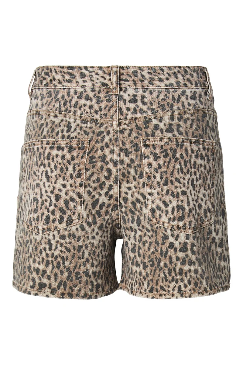 Pieces - Pcsalume Denim Skort - 5011050 Birch Leo Print / Washed