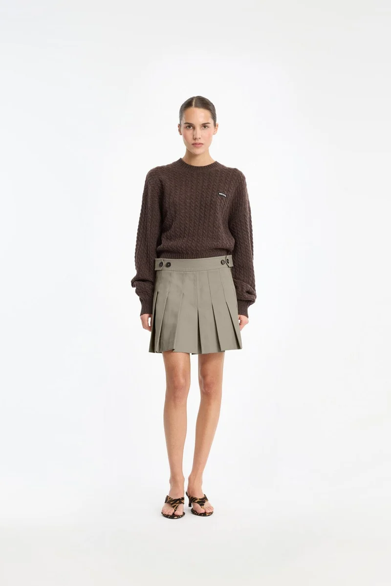 Rotate - Cable Crewneck Sweater 1164372037 - 2037 Potting Soil