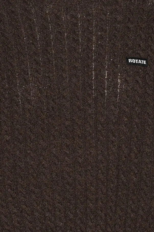 Rotate - Cable Crewneck Sweater 1164372037 - 2037 Potting Soil