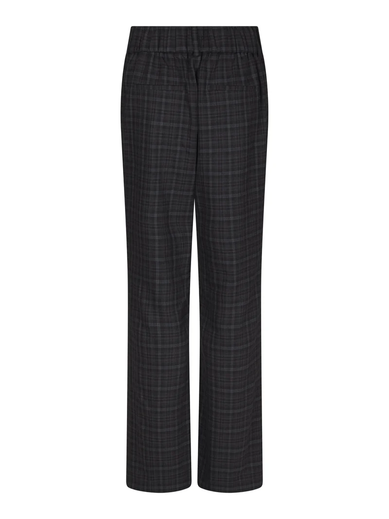 Valentin Studio - Pretty Check Pants Wide 169427 - 104 - Dark Grey