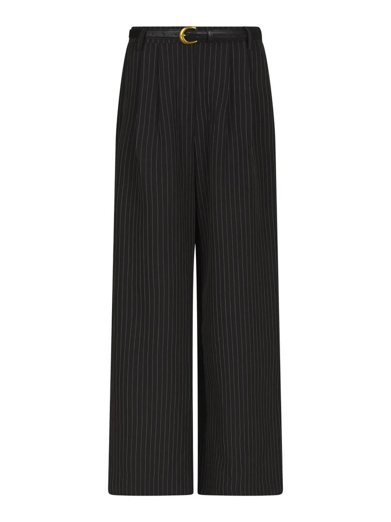 Valentin Studio - Business Pinstripe Pants 169618 - 100 - Black