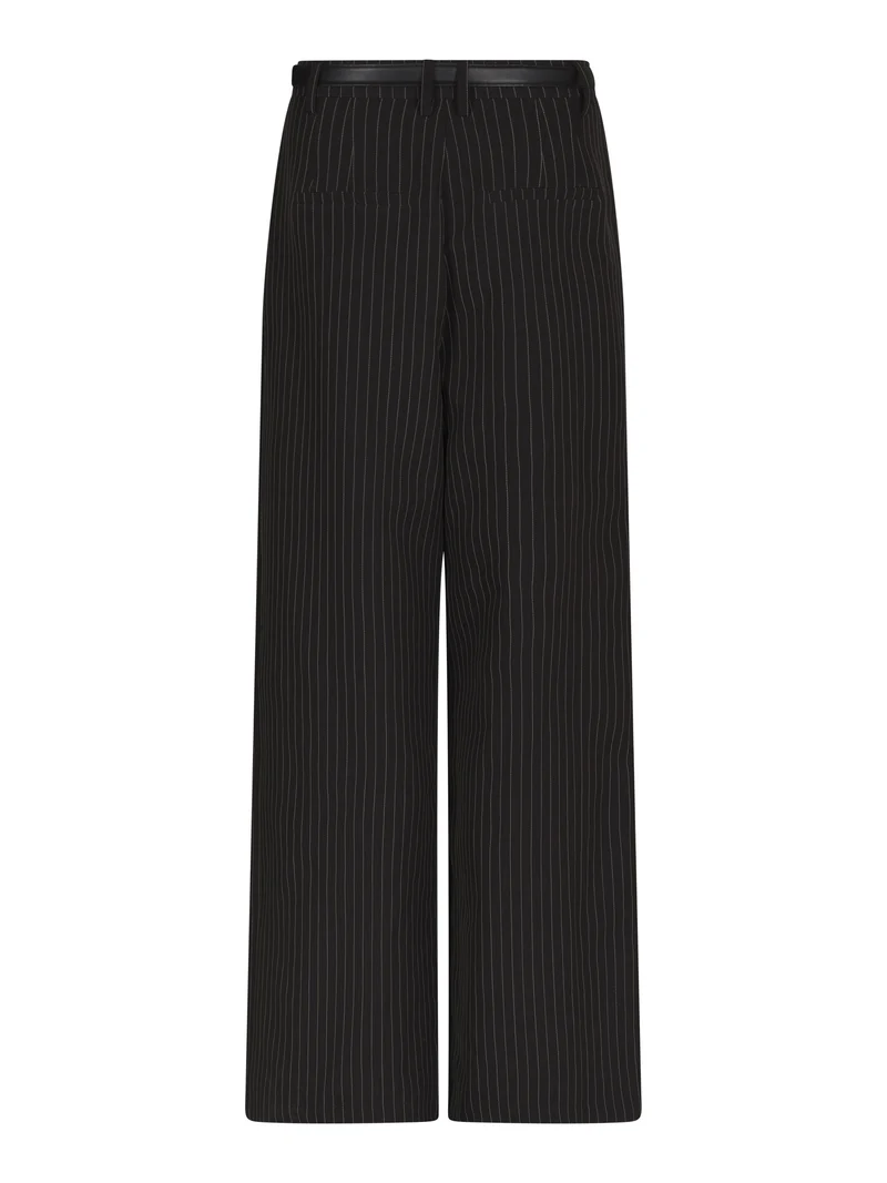Valentin Studio - Business Pinstripe Pants 169618 - 100 - Black