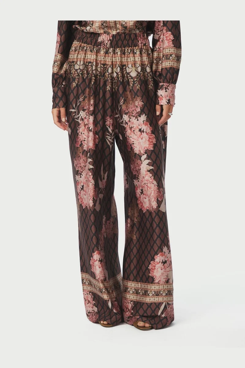 Neo Noir - Lunet Botanical Border Pants 167030 - 100 - Black
