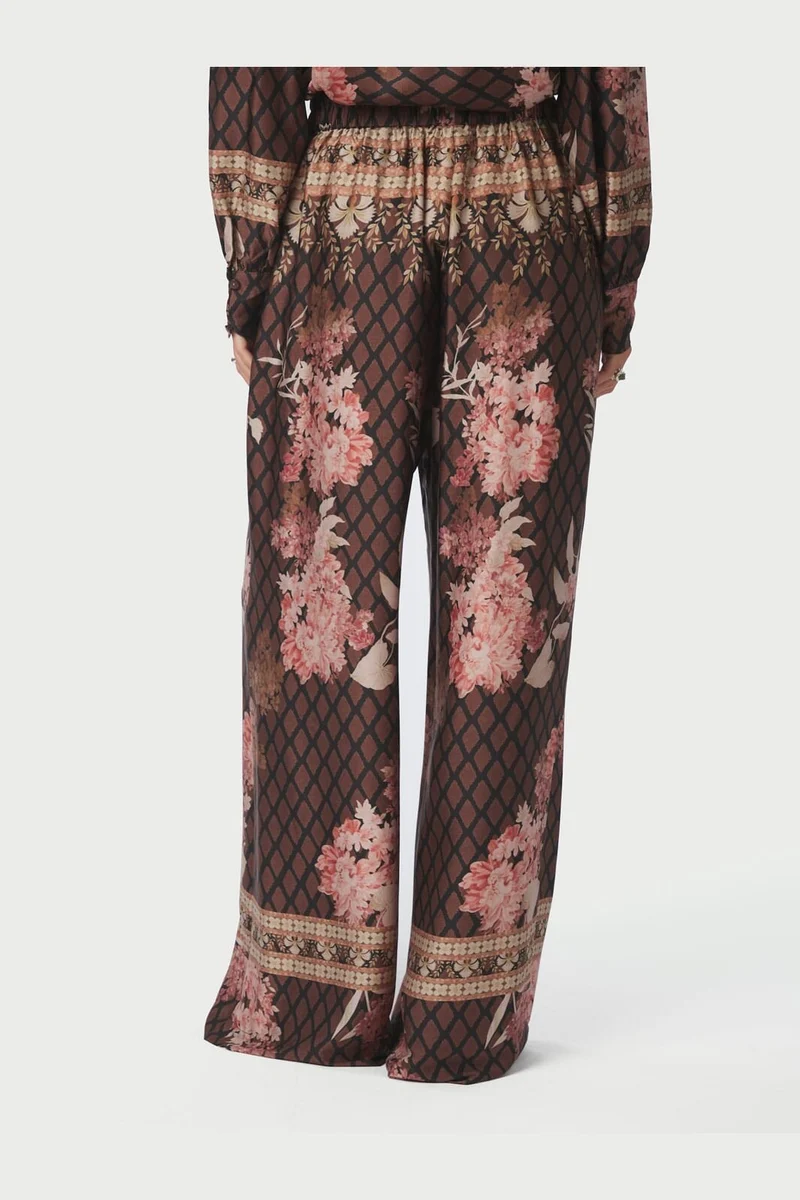Neo Noir - Lunet Botanical Border Pants 167030 - 100 - Black