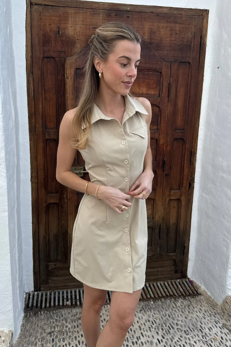 BYIC - Daisyic Dress A23818 - Beige