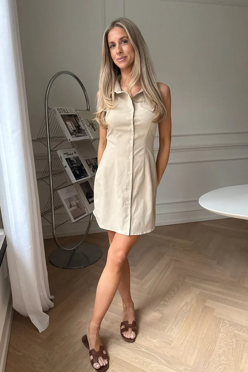 BYIC - Daisyic Dress A23818 - Beige