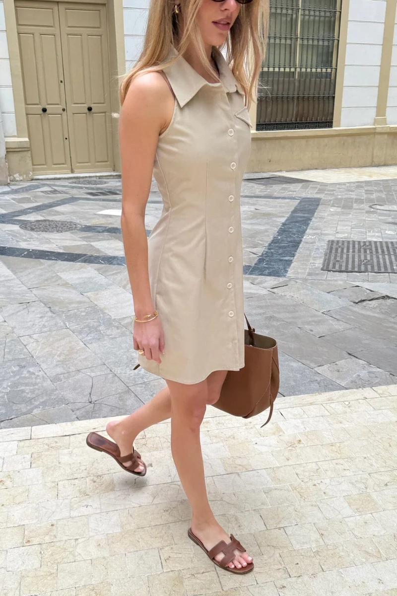 BYIC - Daisyic Dress A23818 - Beige